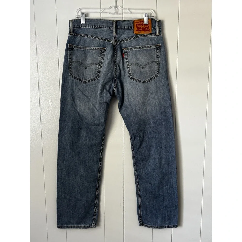 Levi's 505 Regular Fit Jeans Men's 33x30 Light Wash Straight‎ Leg Denim 0335